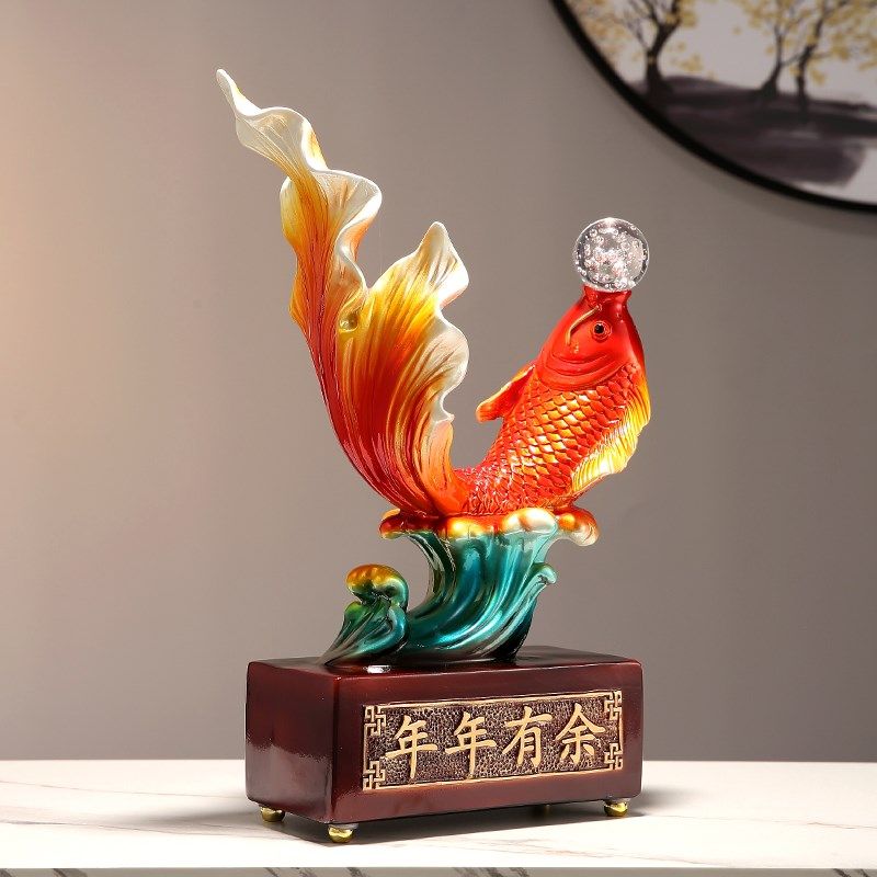 办公室摆件客厅年年有余玄关酒柜电视柜家居装饰品乔迁新居礼品