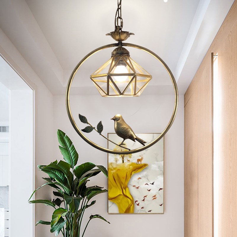 美式简约走廊灯过道灯创意个性玄关灯阳台门厅吧台灯铁艺入户吊灯