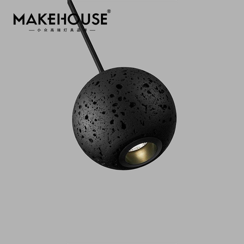 意式极简 黑洞石床头小吊灯北欧设计师创意个性卧室客厅餐厅高级