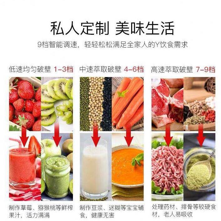 多功能加热破壁机豆浆机搅拌机榨汁机果汁机绞肉机冰沙机磨粉机