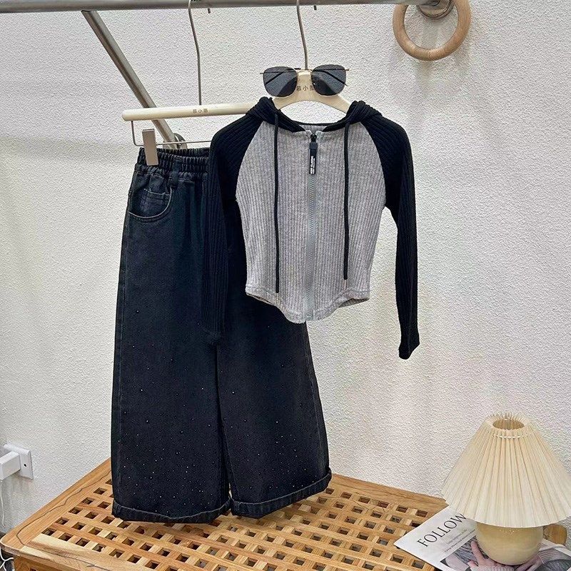 女童阔腿牛仔裤秋季2024新款儿童裤子春秋女孩大童秋装长裤初中生,童装/婴儿装/亲子装,儿童牛仔裤,淘宝优惠券,粉丝福利购,淘宝优惠卷