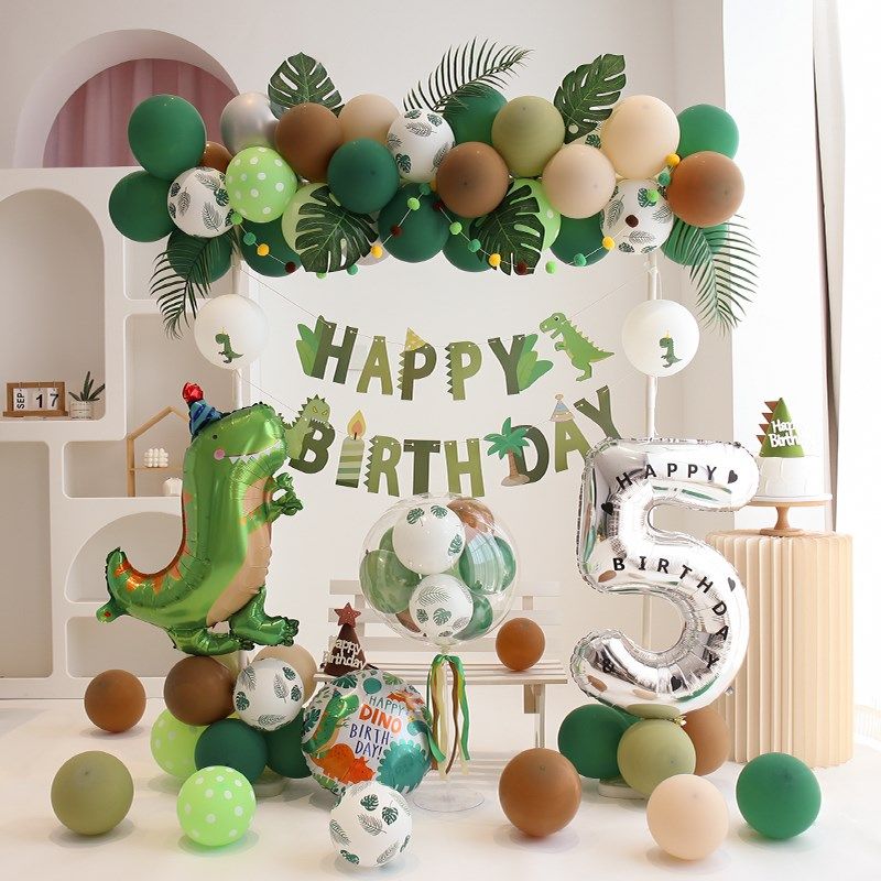 男孩生日布置恐龙主题拱门气球KT板背景墙家庭简单场景装饰4岁3岁,节庆用品/礼品,气球,淘宝优惠券,粉丝福利购,淘宝优惠卷