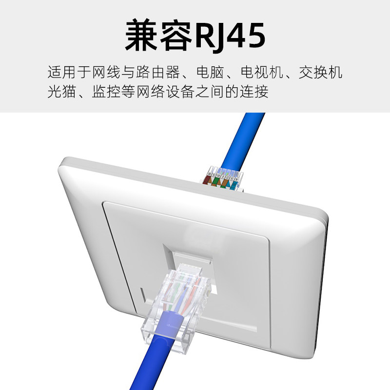86型网络面板+免打模块超五类六类千兆信息插座rj45网线接口8p8芯