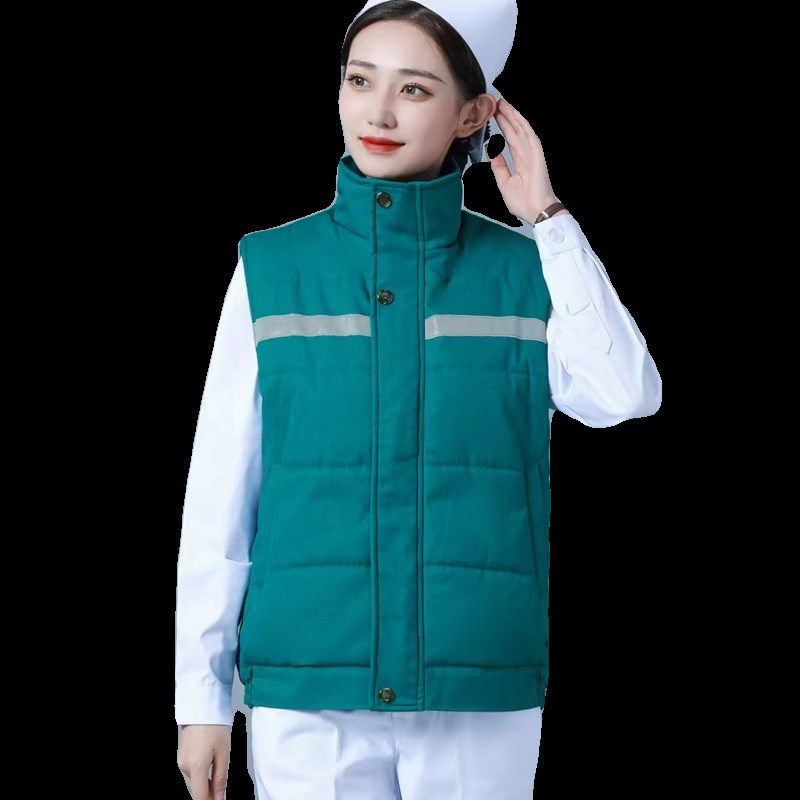 护士羽绒背心冬季外穿棉马甲急诊科女医生值班棉衣羽绒服短款外套