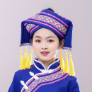 新儿童广西壮族帽子女孩云南少数民族演出头饰幼儿园小Z孩舞蹈饰
