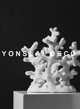 现代简约白色树脂创意艺术软装饰品家居K样板房间玄关柜桌面摆件