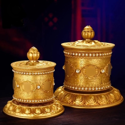 藏式纯铜指捻转筒转轮摆件汽车小摆件车内饰品转动摆件民族风