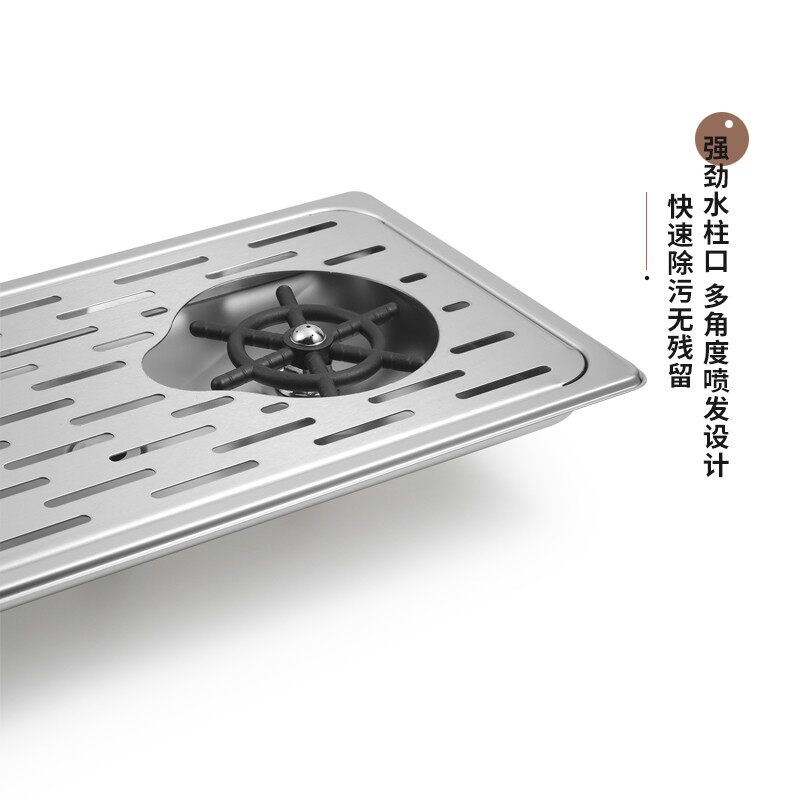 高压洗杯神器吧台水槽嵌入式自动洗杯器奶茶店桌面按压洗杯器商用