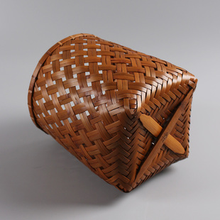 手工竹编纸篓 特色工艺品 画卷收纳筐 竹簸箕 竹篓 家用竹筐