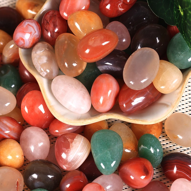 南京雨花石天然鱼缸造景石五彩石水培花盆栽鹅卵石小石头家装园艺