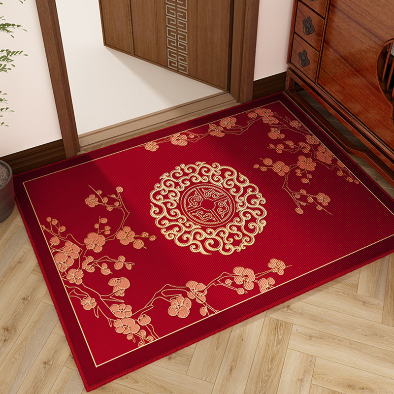 新中式红色入户门地垫龙年进门玄关地毯大门口脚垫子家用防滑门垫,居家布艺,入户地垫,淘宝优惠券,粉丝福利购,淘宝优惠卷