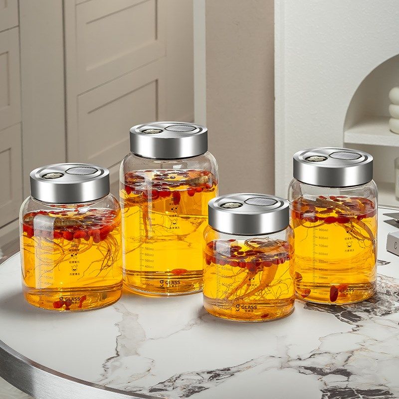 自动排气泡酒玻璃瓶家用密封人参酒专用储藏发酵酒桶空瓶药酒坛子,厨房/烹饪用具,泡酒瓶,淘宝优惠券,粉丝福利购,淘宝优惠卷