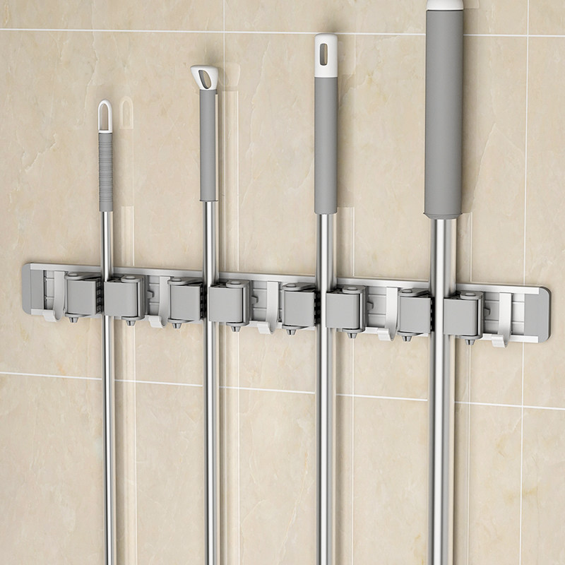太空铝拖把壁挂夹化妆室扫把收纳神器厕所拖布夹壁挂强力固定卡扣