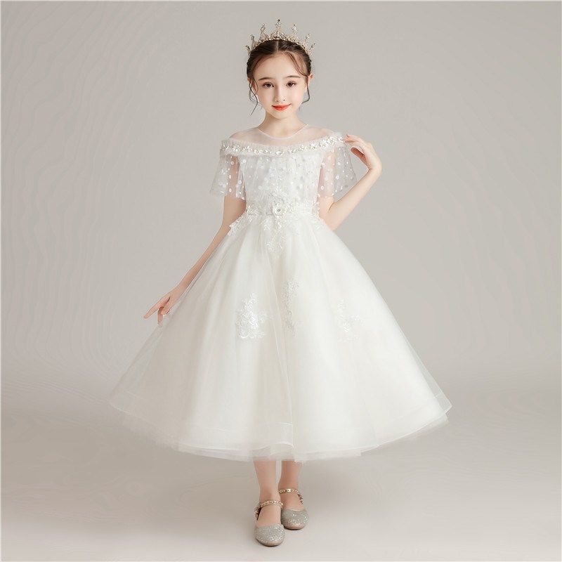 儿童礼服公主裙洋气白色女童白纱裙小女孩钢琴表演花童婚纱夏季女,童装/婴儿装/亲子装,儿童礼服,淘宝优惠券,粉丝福利购,淘宝优惠卷