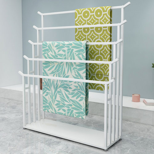 服装店挂样布版围巾面料布料丝巾展示陈列架子落地式金色铁艺中式