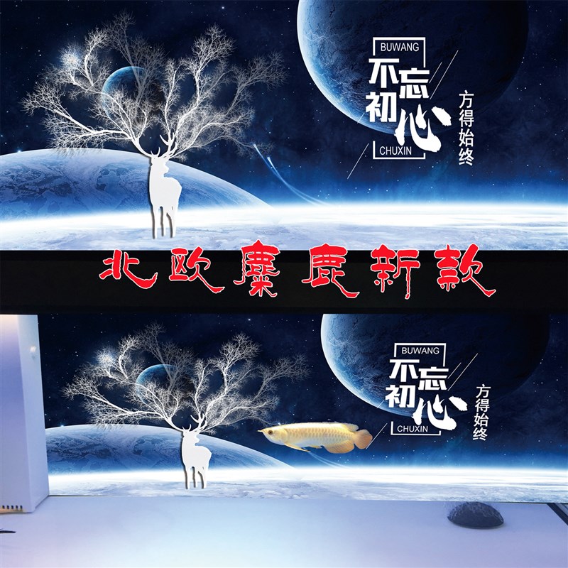 鱼缸背景纸画高清图3d立体壁纸水族箱贴纸底板壁画风景造景装饰5d图片
