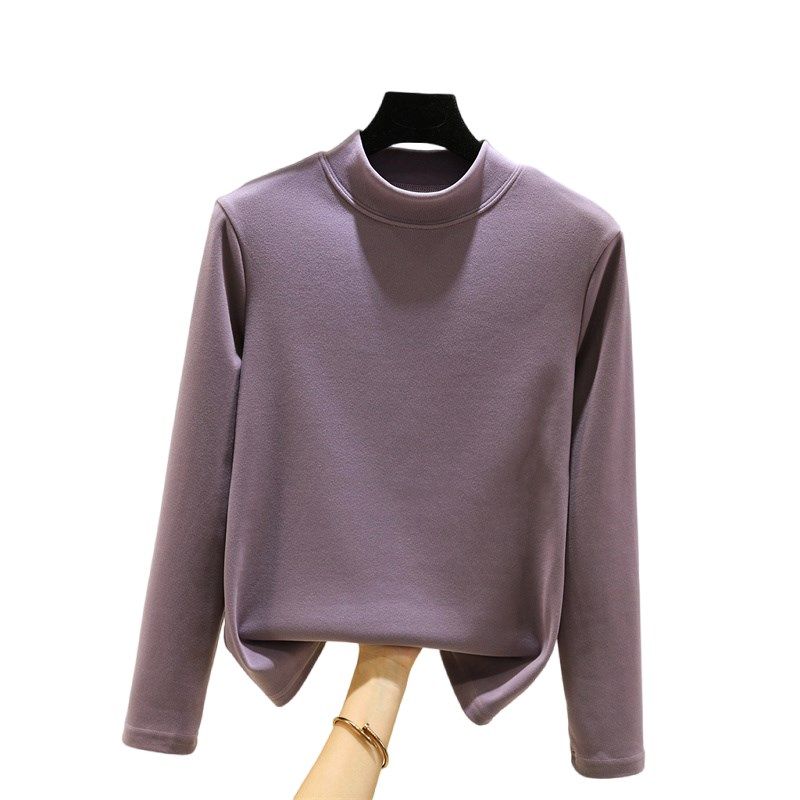 双面绒半高领内搭长袖T恤女秋冬德绒发热保暖上衣大码纯棉打底衫,女装/女士精品,T恤,淘宝优惠券,粉丝福利购,淘宝优惠卷