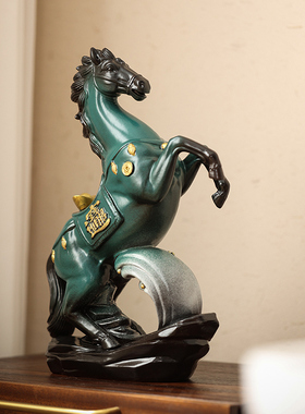创意陶瓷唐马招财摆件中式家居客厅电视柜酒柜装饰品乔迁开业礼品
