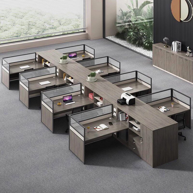 职员桌办公桌屏风工位桌椅组合员工桌四人位4人6办公室简约财务桌