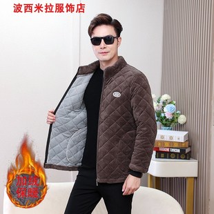 新款男士短款棉衣冬季加绒加厚保暖棉服宽大码罩衣外套外穿工作服