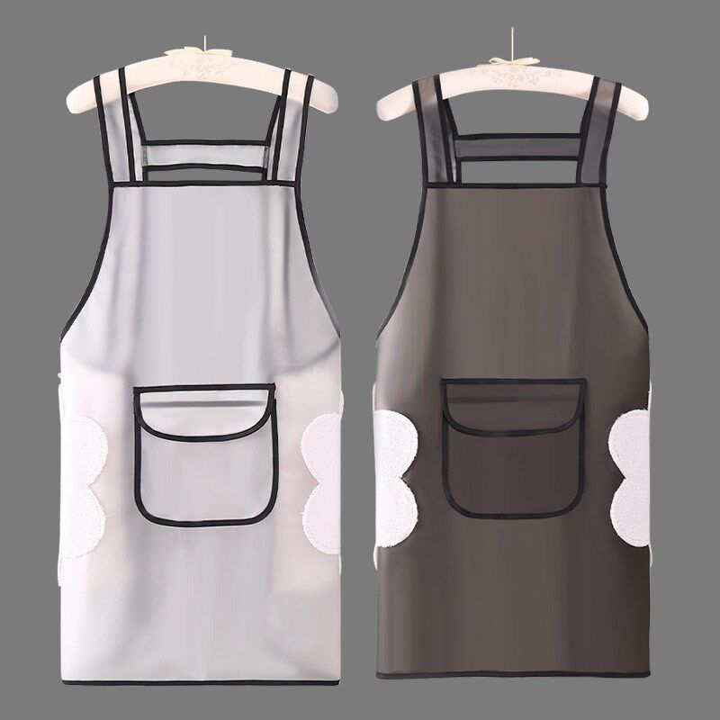 夏季围裙厨房家用女士透明防水防油围腰洗衣服专用免洗围巾围腰