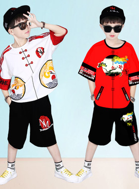 汉服男童民族服装夏季演出服唐服复古国潮儿童中国风夏装学生国学