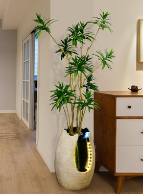 北欧流水生财喷泉摆件循环水客厅装饰品落地加湿器办公室落地盆景