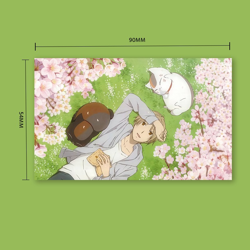 夏目友人帐夏目娘口猫咪老师二次元应援小卡lomo卡珠光卡片周边