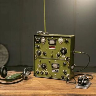 电报机模型铁艺复古怀旧无线电台发报机步L话机摆件装饰品道具礼