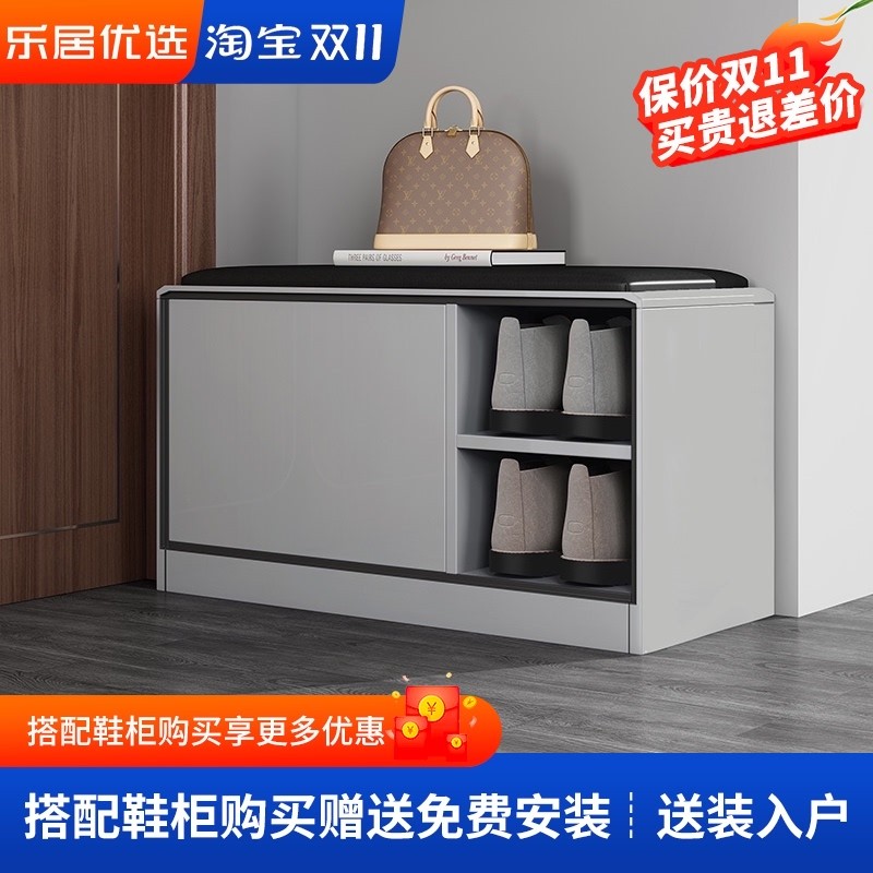 换鞋凳家用门口入户可储物进门简约现代小收纳柜可坐长条软包凳子