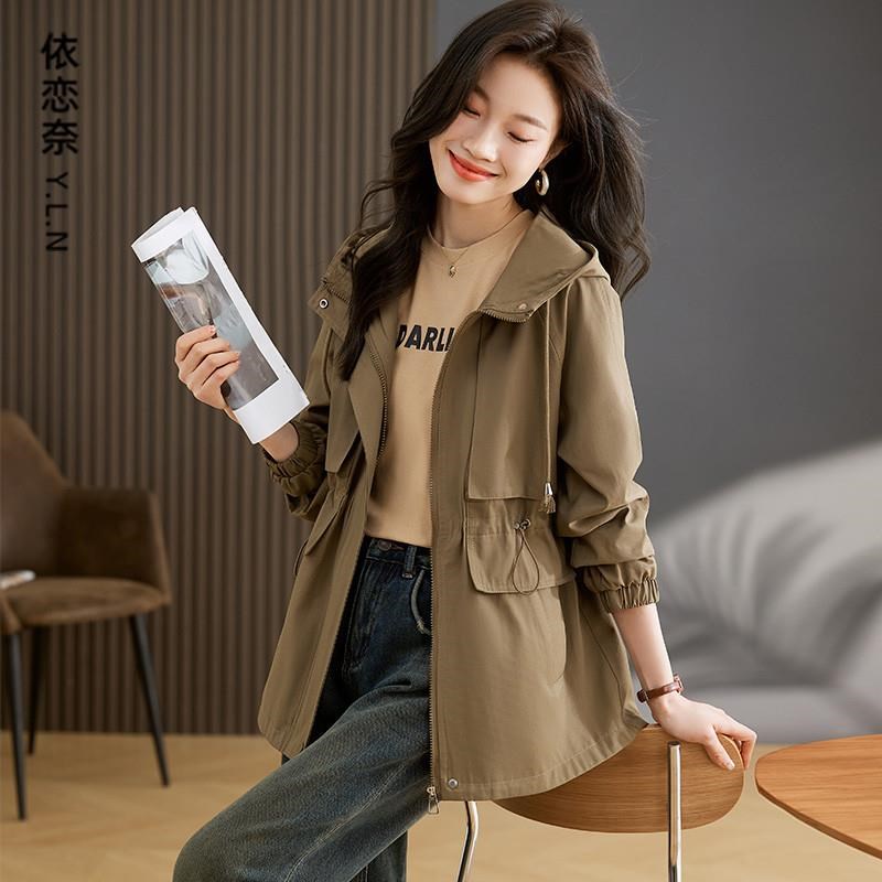 风衣外套女装春秋2024年新款休闲大码胖mm收腰显U瘦女士中长款大