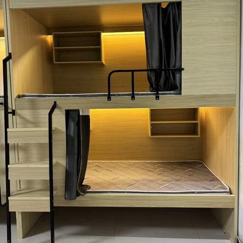 太空舱上下铺学生宿舍上下床双层床宿舍木质公寓床青旅电竞床厂家