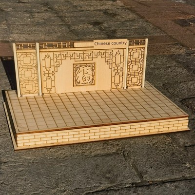 沙盘模型建筑手工制作木质拼装玩具微缩diy景观戏台舞台材料包