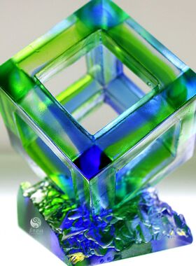 琉璃几何体创意礼品小摆件立方体家居酒店装饰品生日商务馈赠礼品
