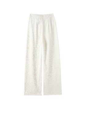 白色冰丝西装裤女夏季薄款2024新款高J腰肌理P感凉凉防晒窄版阔腿