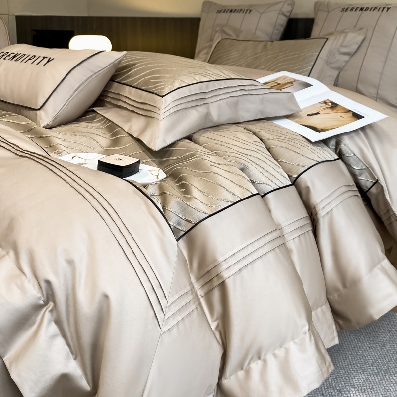 高级感轻奢200支长绒棉四件套A类母婴级全棉被套纯棉床Y笠床上用