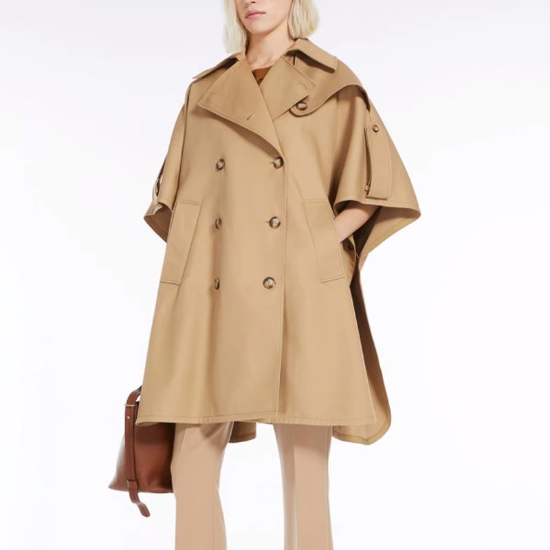 2025春秋季新款女装风衣宽松大码显瘦中L长款大衣披肩斗篷风衣外