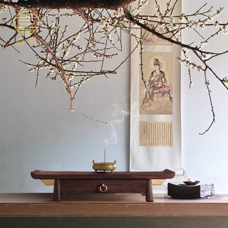 喜月佛龛佛台g供台架子财神神龛实木家用小迷你供桌红木花梨木实