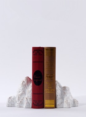 新中式白色假山书档摆件书立件办B公室书靠现代家居客厅样板房摆