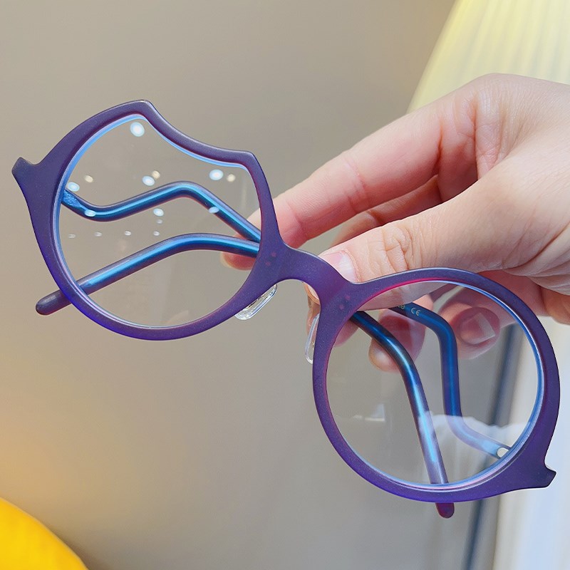 简丹百搭时尚手工板材眼镜框架男C女复古个性不规则大框镜架配近