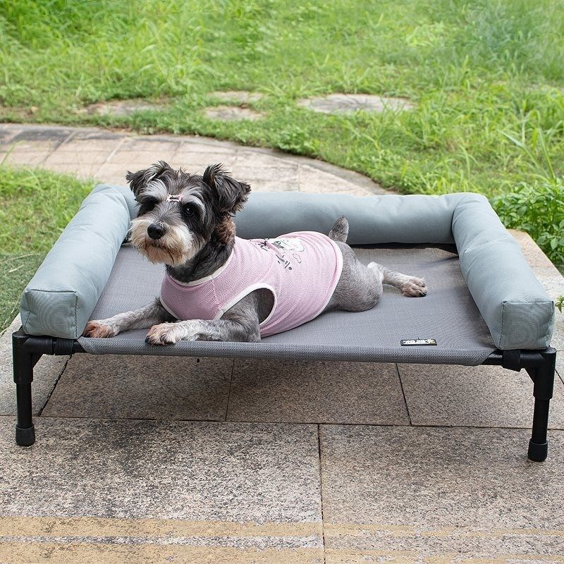 外贸行军床带帐篷大型犬宠物狗窝离地网面耐咬通用悬空可拆洗