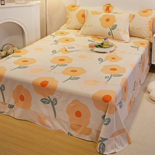 纯棉磨毛床单单件加厚春秋学生宿舍被单子三件套双人床全棉炕单