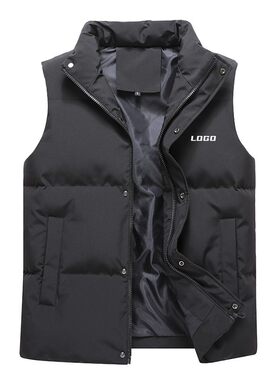 马甲定制印logo冬季加厚羽绒棉广告背心团N队工作服印字男大码马