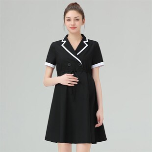 夏季新款小个子孕妇装职业连衣裙女气质面试上班孕期长袖工装裙