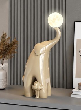 大象小夜灯客厅电视柜摆件轻x奢高级感小众玄关床头新房子乔迁礼