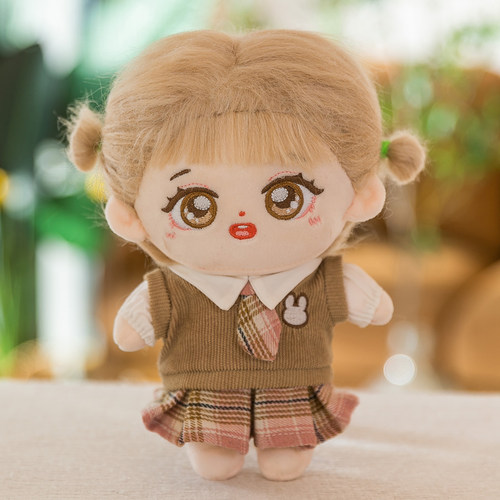 20厘米棉花娃娃j女孩新生公仔带有骨架现货裸娃S娃婴儿毛绒宝宝玩
