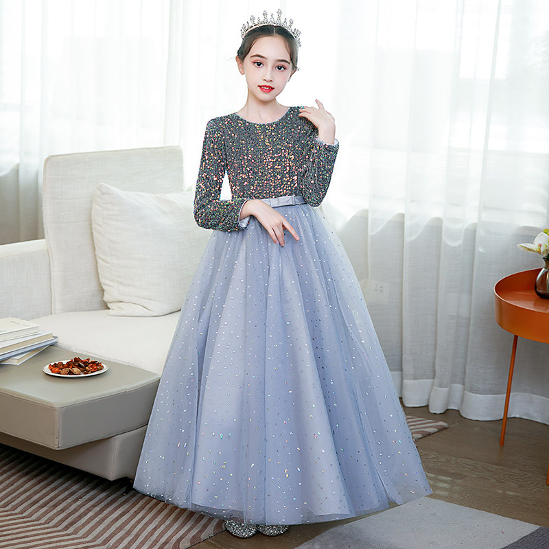 公主裙女童礼服蓬蓬纱儿童晚礼服高端花童婚礼女孩主持人钢琴演出