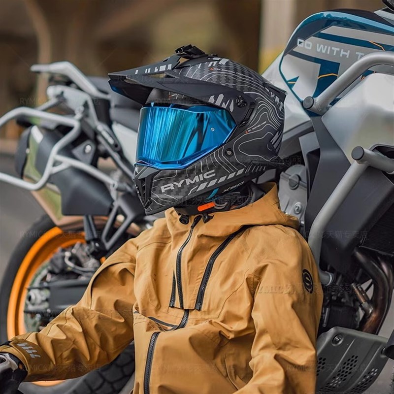 5年质保24期免息RYMIC睿觅X60双镜拉力盔碳纤维机车电动车安全帽