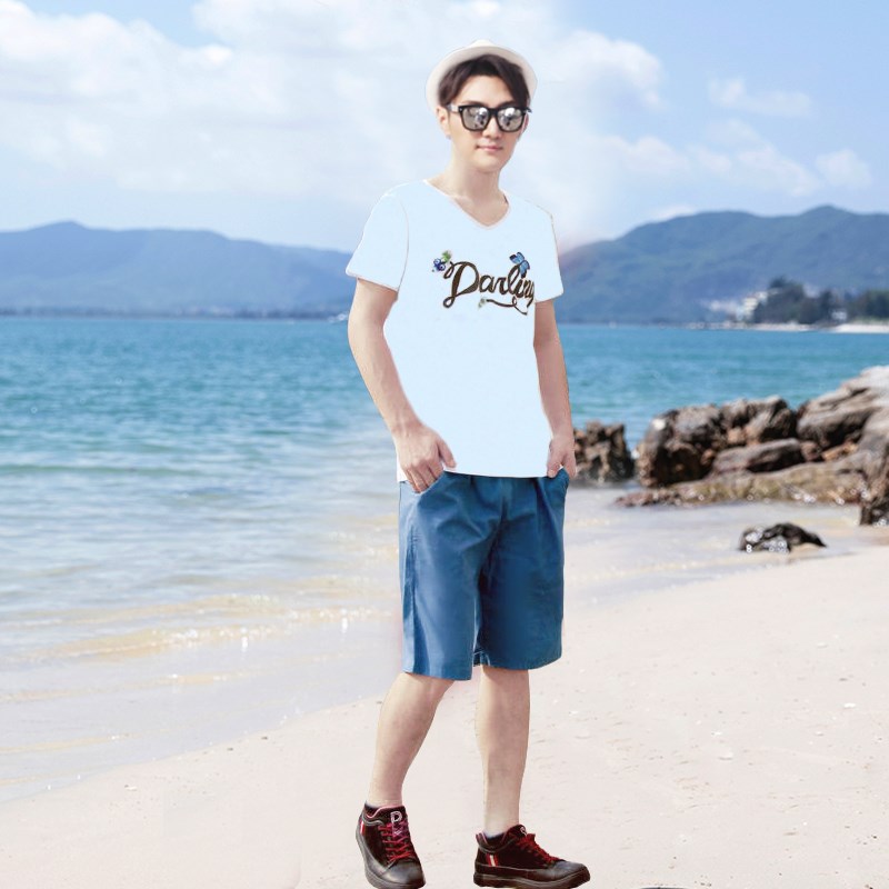 网红亲子装夏装2023新款潮一家三口四口母子沙滩套装母女裙裤洋气