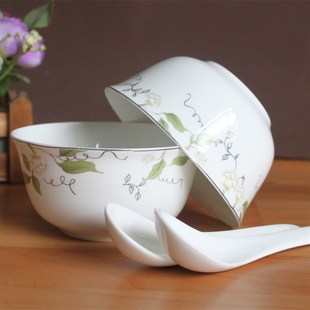 唐山骨瓷餐具套装结婚礼品碗盘碟套件适用微波炉